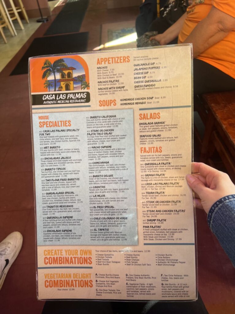 Casa Las Palmas breakfast Menu 6