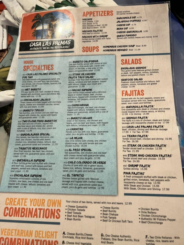 Casa Las Palmas breakfast Menu 8